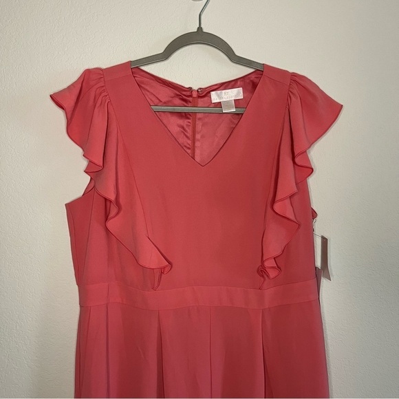 Women’s new Rachel Parcell flounce sleeve side slit pink jumpsuit size XL - Picture 3 of 10